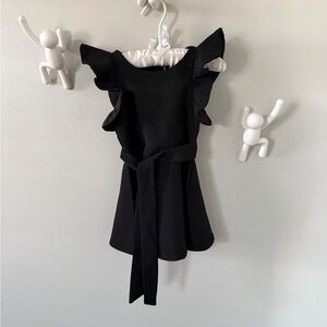 GB Girls Gianni Bini Black Ruffle Sleeve Dress 2T